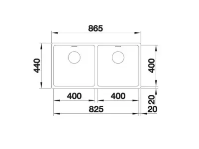 blanco andano 400 400 if 522985 dubbele keukenspoelbak rvs vlakbouw of opbouw 3