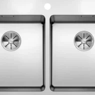 blanco andano 400 400 if a 525249 dubbele keukenspoelbak rvs vlakbouw of opbouw excenter 1