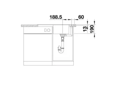 blanco axia iii 45 s 527218 keukenspoelbak silgranit vulkaangrijs omkeerbaar opbouw excenter 6