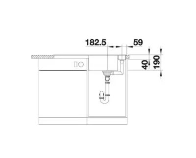 blanco axia iii 5 s 523216 keukenspoelbak silgranit rotsgrijs omkeerbaar opbouw excenter 6