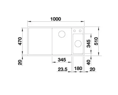 blanco axia iii 6 s 523463 keukenspoelbak rechts silgranit rotsgrijs opbouw excenter 4