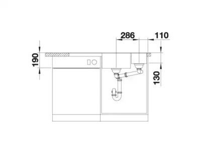 blanco axia iii 6 s 523471 keukenspoelbak rechts silgranit cafe opbouw excenter 6