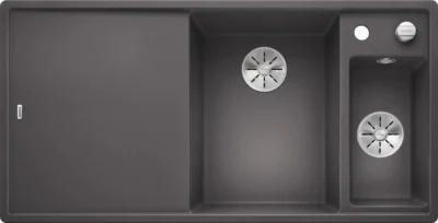 blanco axia iii 6 s 523473 keukenspoelbak rechts silgranit rotsgrijs opbouw excenter 1