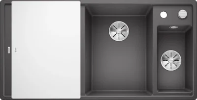 blanco axia iii 6 s 523473 keukenspoelbak rechts silgranit rotsgrijs opbouw excenter 2