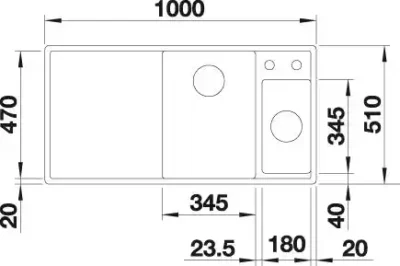 blanco axia iii 6 s 523473 keukenspoelbak rechts silgranit rotsgrijs opbouw excenter 4