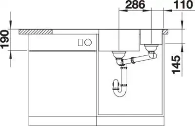 blanco axia iii 6 s 523480 keukenspoelbak rechts silgranit tartufo opbouw excenter 6