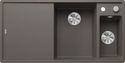 blanco axia iii 6 s 527229 keukenspoelbak rechts silgranit vulkaangrijs opbouw excenter 1