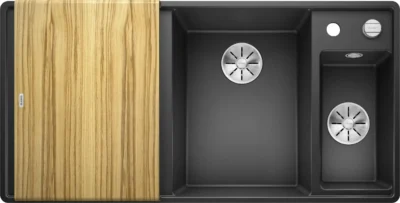 blanco axia iii 6 s f 523483 anderhalve keukenspoelbak rechts silgranit antraciet vlakbouw of onderbouw excenter 2