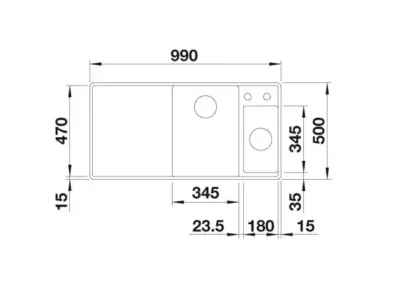 blanco axia iii 6 s f 523492 anderhalve keukenspoelbak rechts silgranit wit vlakbouw of onderbouw excenter 5