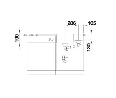 blanco axia iii 6 s f 523492 anderhalve keukenspoelbak rechts silgranit wit vlakbouw of onderbouw excenter 7