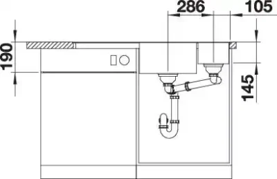 blanco axia iii 6 s f 524663 anderhalve keukenspoelbak links silgranit antraciet vlakbouw of onderbouw excenter 6