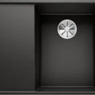 blanco axia iii 6 s f 525854 anderhalve keukenspoelbak rechts silgranit zwart vlakbouw of onderbouw excenter 1
