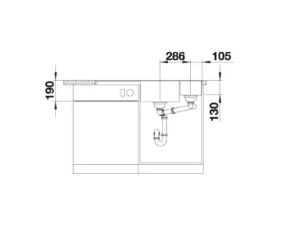blanco axia iii 6 s f 525854 anderhalve keukenspoelbak rechts silgranit zwart vlakbouw of onderbouw excenter 6