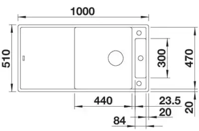 blanco axia iii xl 6 s 523500 keukenspoelbak silgranit antraciet omkeerbaar opbouw excenter 6