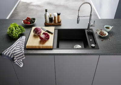 blanco axia iii xl 6 s 523501 keukenspoelbak silgranit rotsgrijs omkeerbaar opbouw excenter 3