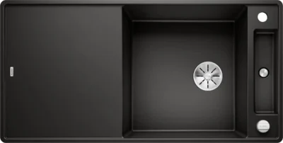 blanco axia iii xl 6 s f 525860 enkele keukenspoelbak silgranit zwart omkeerbaar vlakbouw of onderbouw excenter 1