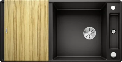 blanco axia iii xl 6 s f 525860 enkele keukenspoelbak silgranit zwart omkeerbaar vlakbouw of onderbouw excenter 2