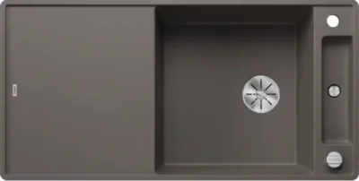 blanco axia iii xl 6 s f 527237 enkele keukenspoelbak silgranit vulkaangrijs omkeerbaar vlakbouw of onderbouw excenter 1