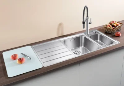 blanco axis iii 6 s if 522105 anderhalve keukenspoelbak links rvs vlakbouw of opbouw excenter 2