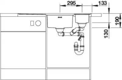 blanco axis iii 6 s if 522105 anderhalve keukenspoelbak links rvs vlakbouw of opbouw excenter 5