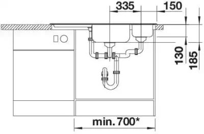 blanco blancodelta if 523667 keukenspoelbak rvs vlakbouw of opbouw excenter 7