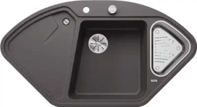 blanco blancodelta ii 523657 enkele keukenspoelbak silgranit rotsgrijs opbouw excenter 1