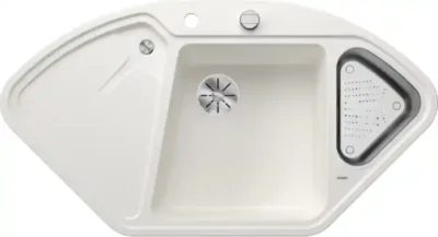 blanco blancodelta ii 523660 enkele keukenspoelbak silgranit wit opbouw excenter 1