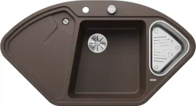 blanco blancodelta ii 523669 enkele keukenspoelbak silgranit cafe opbouw excenter 1