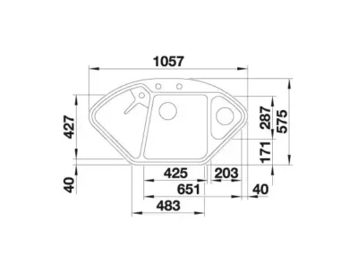blanco blancodelta ii 527055 enkele keukenspoelbak silgranit zacht wit opbouw excenter 3