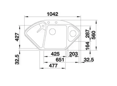 blanco blancodelta ii f 527239 keukenspoelbak silgranit vulkaangrijs vlakbouw of onderbouw excenter 3