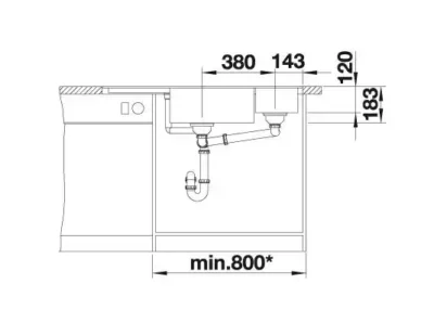 blanco blancodelta ii f 527239 keukenspoelbak silgranit vulkaangrijs vlakbouw of onderbouw excenter 5