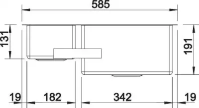 blanco claron 340 180 u 521610 anderhalve keukenspoelbak rechts rvs onderbouw 5