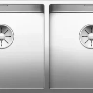 blanco claron 400 400 if 521617 dubbele keukenspoelbak rvs vlakbouw of opbouw 1