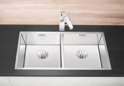 blanco claron 400 400 if 521617 dubbele keukenspoelbak rvs vlakbouw of opbouw 2