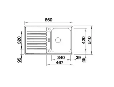 blanco classic pro 45 s if 523661 keukenspoelbak rvs omkeerbaar vlakbouw of opbouw excenter 3