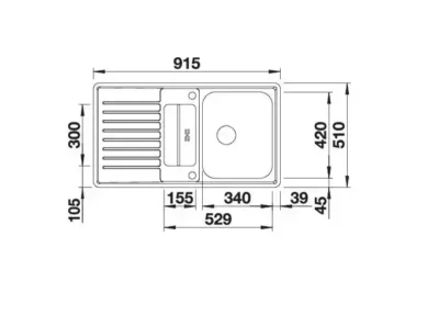 blanco classic pro 5 s if 523663 keukenspoelbak rvs omkeerbaar vlakbouw of opbouw excenter 3