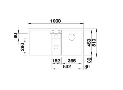 blanco collectis 6 s 527058 anderhalve keukenspoelbak rechts silgranit zacht wit opbouw excenter 3