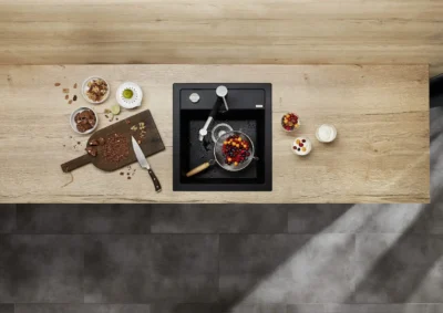 blanco dalago 45 517156 enkele keukenspoelbak silgranit antraciet opbouw excenter 4