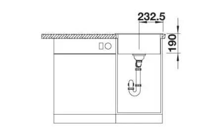 blanco dalago 45 517160 enkele keukenspoelbak silgranit wit opbouw excenter 7