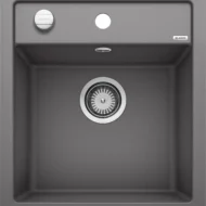 blanco dalago 45 f 518847 enkele keukenspoelbak silgranit rotsgrijs vlakbouw of onderbouw excenter 1