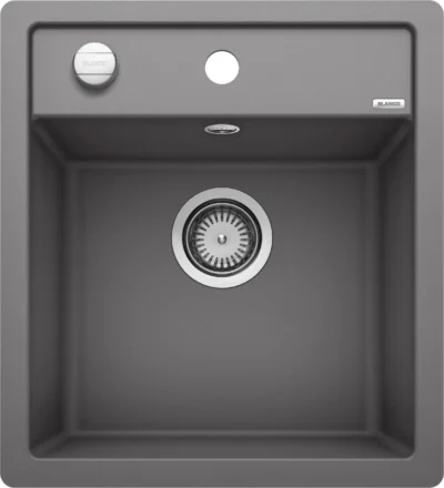 blanco dalago 45 f 518847 enkele keukenspoelbak silgranit rotsgrijs vlakbouw of onderbouw excenter 1