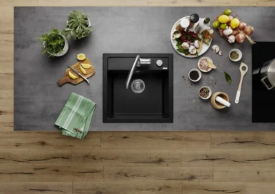 blanco dalago 5 518848 enkele keukenspoelbak silgranit rotsgrijs opbouw excenter 3