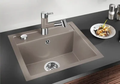 blanco dalago 5 f 518849 enkele keukenspoelbak silgranit rotsgrijs vlakbouw excenter 2