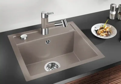 blanco dalago 5 f 527245 enkele keukenspoelbak silgranit vulkaangrijs vlakbouw excenter 2