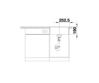 blanco dalago 5 f 527245 enkele keukenspoelbak silgranit vulkaangrijs vlakbouw excenter 5