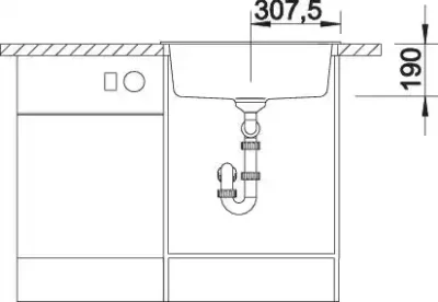 blanco dalago 6 525873 enkele keukenspoelbak silgranit zwart opbouw excenter 6