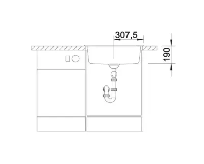 blanco dalago 6 527063 enkele keukenspoelbak silgranit zacht wit opbouw excenter 5