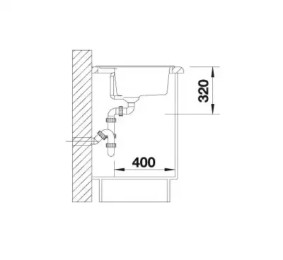 blanco dalago 6 527063 enkele keukenspoelbak silgranit zacht wit opbouw excenter 6