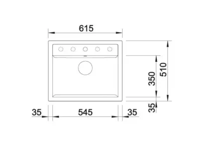 blanco dalago 6 527246 enkele keukenspoelbak silgranit vulkaangrijs opbouw excenter 3
