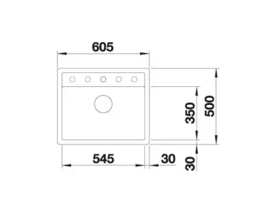 blanco dalago 6 f 527064 enkele keukenspoelbak silgranit zacht wit vlakbouw excenter 3